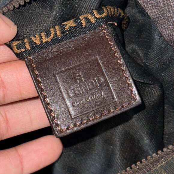 FENDI ZUCCA CANVAS Vintage 1925 Cosmetic Pouch Brown - Picture 4 of 11